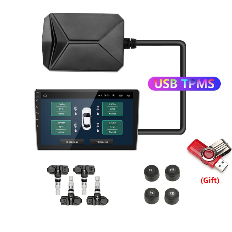 USB ȵ̵ TPMS Ÿ̾ з ͸ ý ÷, ȵ̵ ڵ DVD  Ƽ̵ ÷̾ 4 